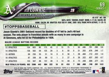 2018 Topps #69 Jed Lowrie Back