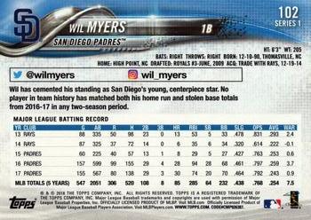 2018 Topps #102 Wil Myers Back