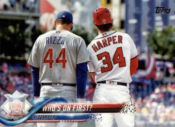 2018 Topps #126 Who's On First? (Anthony Rizzo / Bryce Harper) Front