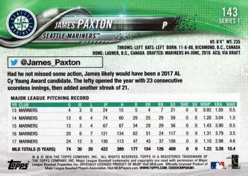 2018 Topps #143 James Paxton Back