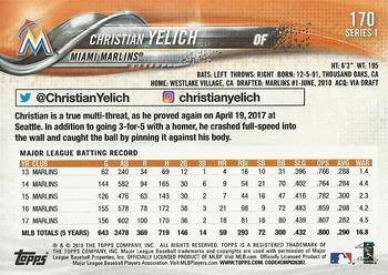 2018 Topps #170 Christian Yelich Back