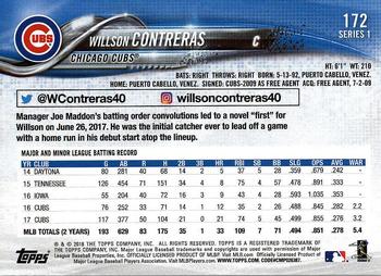2018 Topps #172 Willson Contreras Back