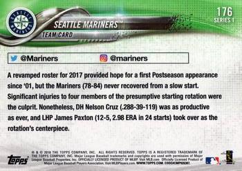 2018 Topps #176 Seattle Mariners Back