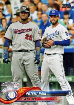 2018 Topps #262 Potent Pair (Miguel Sano / Eric Hosmer) Front