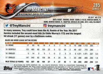 2018 Topps #285 Trey Mancini Back