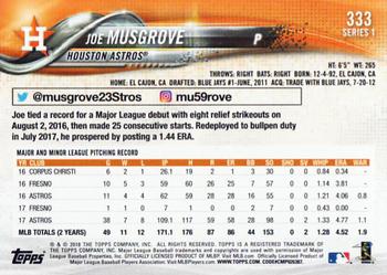 2018 Topps #333 Joe Musgrove Back