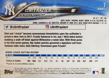 2018 Topps #7 Clint Frazier Back