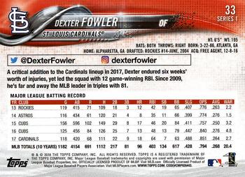 2018 Topps #33 Dexter Fowler Back
