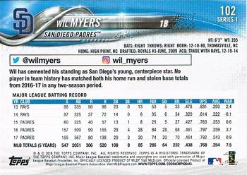 2018 Topps #102 Wil Myers Back