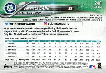 2018 Topps #240 Robinson Cano Back