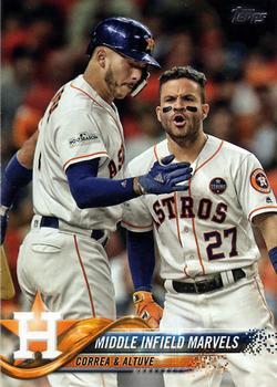 2018 Topps #361 Middle Infield Marvels (Carlos Correa / Jose Altuve) Front