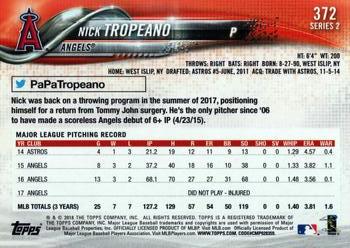 2018 Topps #372 Nick Tropeano Back