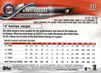 2018 Topps #533 Kennys Vargas Back