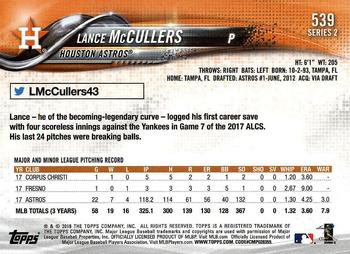 2018 Topps #539 Lance McCullers Back