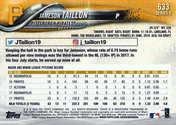 2018 Topps #633 Jameson Taillon Back