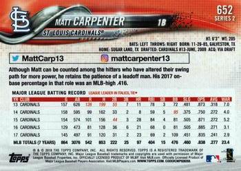 2018 Topps #652 Matt Carpenter Back