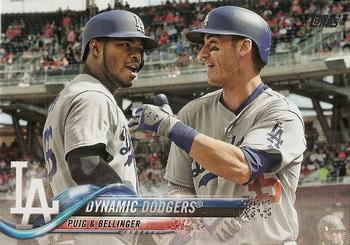 2018 Topps #364 Dynamic Dodgers (Yasiel Puig / Cody Bellinger) Front