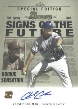 2004 Bowman Draft Picks & Prospects - Signs of the Future #SOF-CC Chad Cordero Front