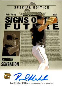 2004 Bowman Draft Picks & Prospects - Signs of the Future #SOF-PM Paul Maholm Front
