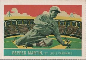 1977 Dover Publications Classic Baseball Cards Reprints #17 Pepper Martin Front