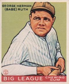 1977 Dover Publications Classic Baseball Cards Reprints #181 Babe Ruth Front
