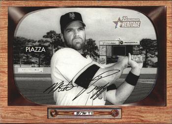 2004 Bowman Heritage - Black and White #2 Mike Piazza Front