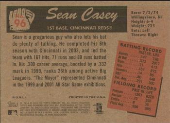 2004 Bowman Heritage - Black and White #96 Sean Casey Back