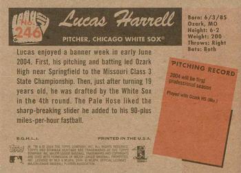 2004 Bowman Heritage - Black and White #246 Lucas Harrell Back