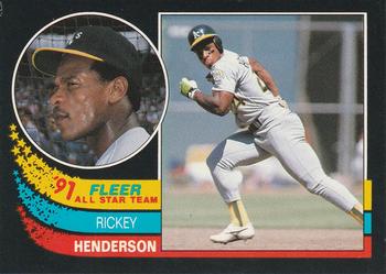 1991 Fleer - '91 Fleer All-Star Team #6 Rickey Henderson Front