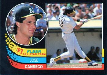 1991 Fleer - '91 Fleer All-Star Team #8 Jose Canseco Front