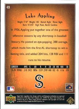 2002 SP Legendary Cuts #49 Luke Appling Back