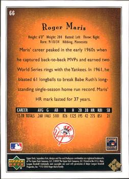2002 SP Legendary Cuts #66 Roger Maris Back