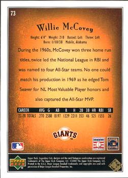 2002 SP Legendary Cuts #73 Willie McCovey Back