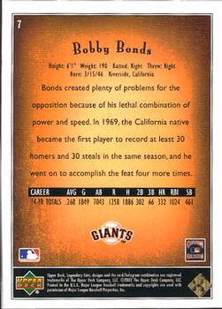 2002 SP Legendary Cuts #7 Bobby Bonds Back