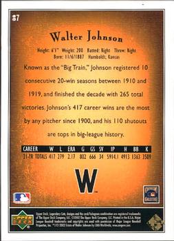 2002 SP Legendary Cuts #87 Walter Johnson Back