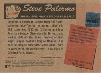 2004 Bowman Heritage - Signs of Authority #SA-SP Steve Palermo Back