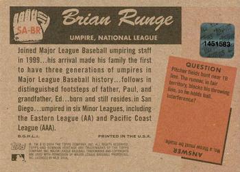 2004 Bowman Heritage - Signs of Authority Red #SA-BR Brian Runge Back