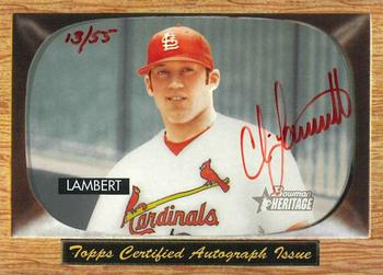 2004 Bowman Heritage - Signs of Greatness Red #CL Chris Lambert Front