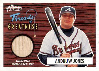 2004 Bowman Heritage - Threads of Greatness #TG-AJ Andruw Jones Front