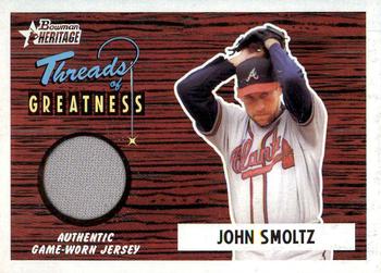 2004 Bowman Heritage - Threads of Greatness #TG-JS John Smoltz Front