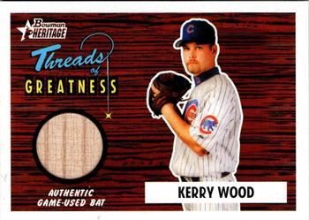 2004 Bowman Heritage - Threads of Greatness #TG-KW2 Kerry Wood Front