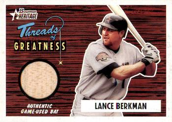 2004 Bowman Heritage - Threads of Greatness #TG-LB Lance Berkman Front