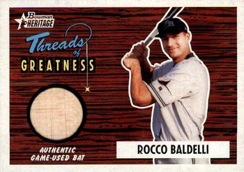 2004 Bowman Heritage - Threads of Greatness #TG-RB Rocco Baldelli Front