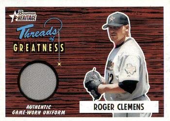 2004 Bowman Heritage - Threads of Greatness #TG-RC Roger Clemens Front