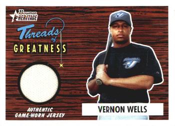 2004 Bowman Heritage - Threads of Greatness #TG-VW Vernon Wells Front
