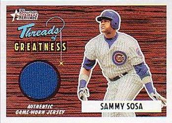 2004 Bowman Heritage - Threads of Greatness #TG-SS Sammy Sosa Front