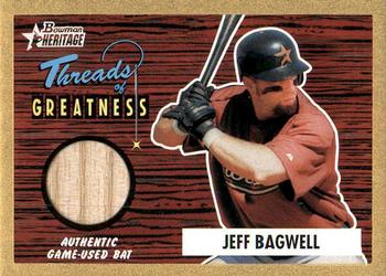 2004 Bowman Heritage - Threads of Greatness Gold #TG-JB Jeff Bagwell Front