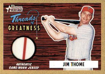 2004 Bowman Heritage - Threads of Greatness Gold #TG-JT Jim Thome Front
