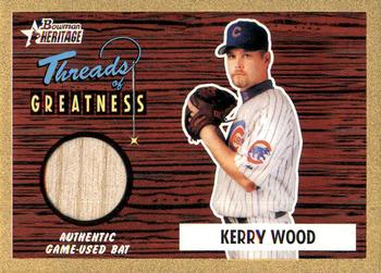 2004 Bowman Heritage - Threads of Greatness Gold #TG-KW2 Kerry Wood Front