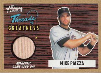 2004 Bowman Heritage - Threads of Greatness Gold #TG-MP Mike Piazza Front